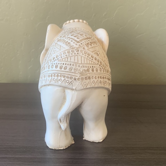 Carved Tribal Elephant Statue Decor - Picture 5 of 8